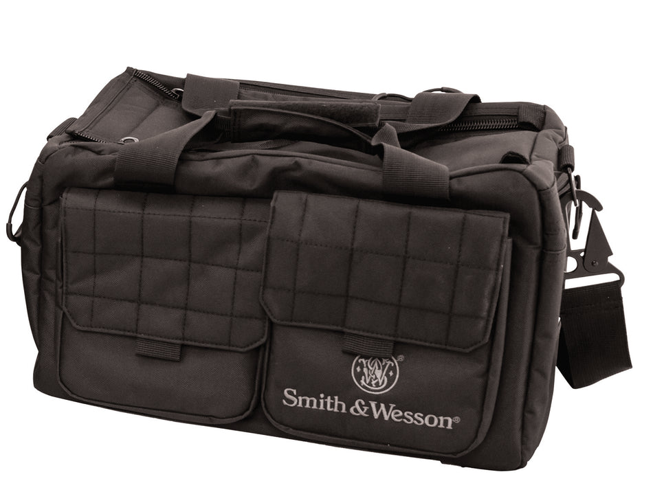 M&P Accessories 110013 Recruit Black Nylon Two Interior Pockets & Magazine Pouches Large Exterior Pockets Rubber Foot Skids Includes Padded Carrying Strap