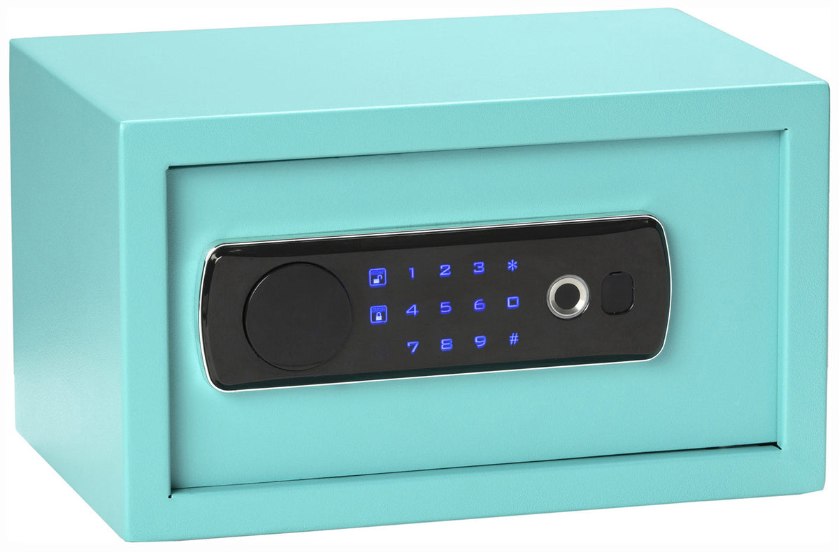 Bulldog BD5012 Duo Digital Keypad/Biometric/Key Entry Teal Powder Coated Steel Holds 1 Handgun LED Keypad