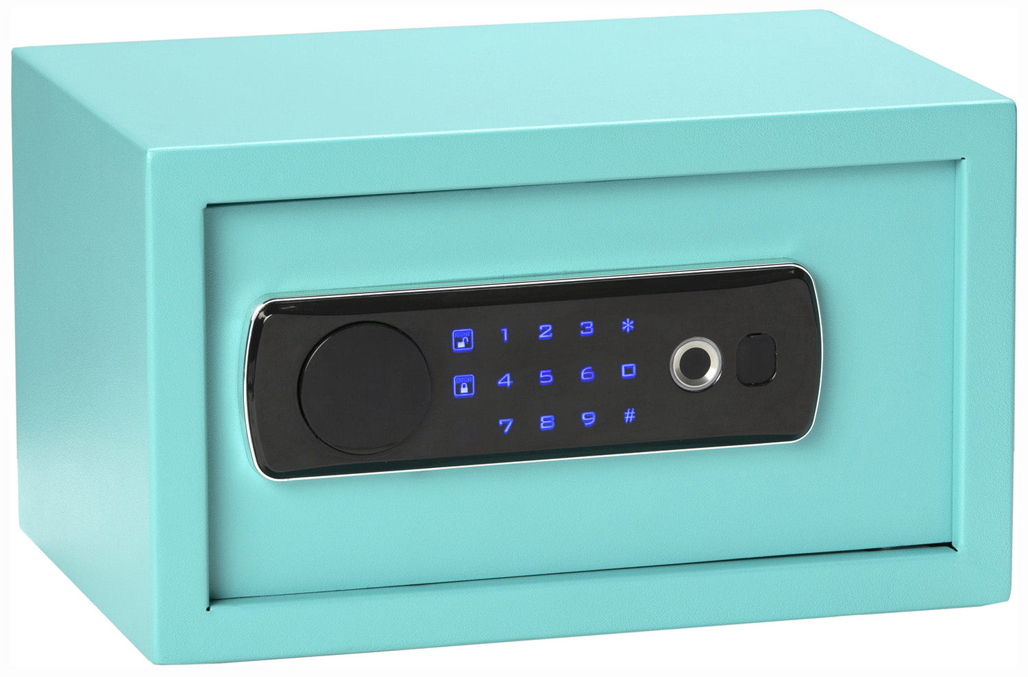 Bulldog BD5012 Duo Digital Keypad/Biometric/Key Entry Teal Powder Coated Steel Holds 1 Handgun LED Keypad