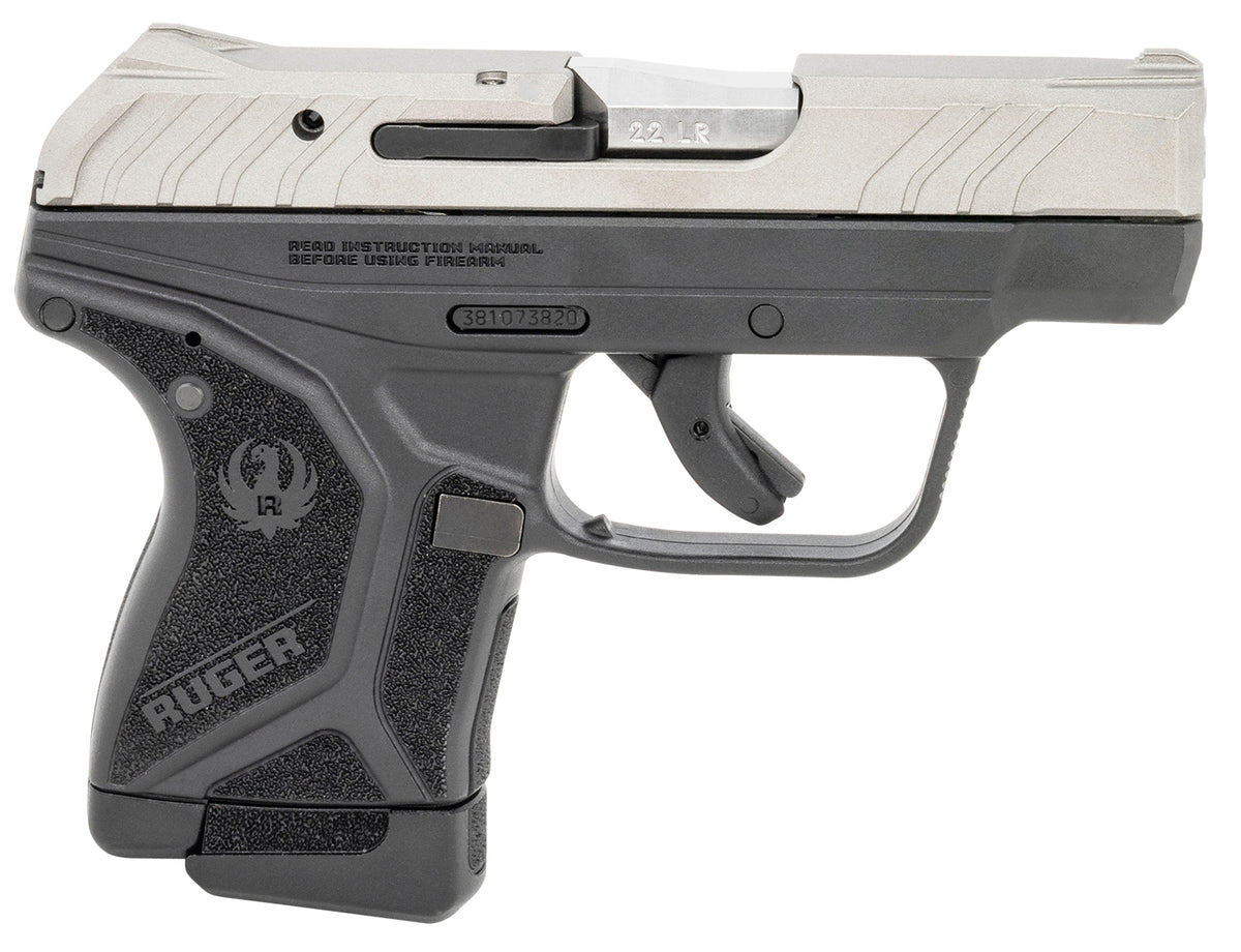 Ruger 13724 LCP II Sports South Exclusive 22 LR 10+1 2.75" Satin Stainless Steel Barrel, Silver Cerakote Serrated Slide, Black Textured Polymer Frame, Features Lite Rack System, Manual Safety