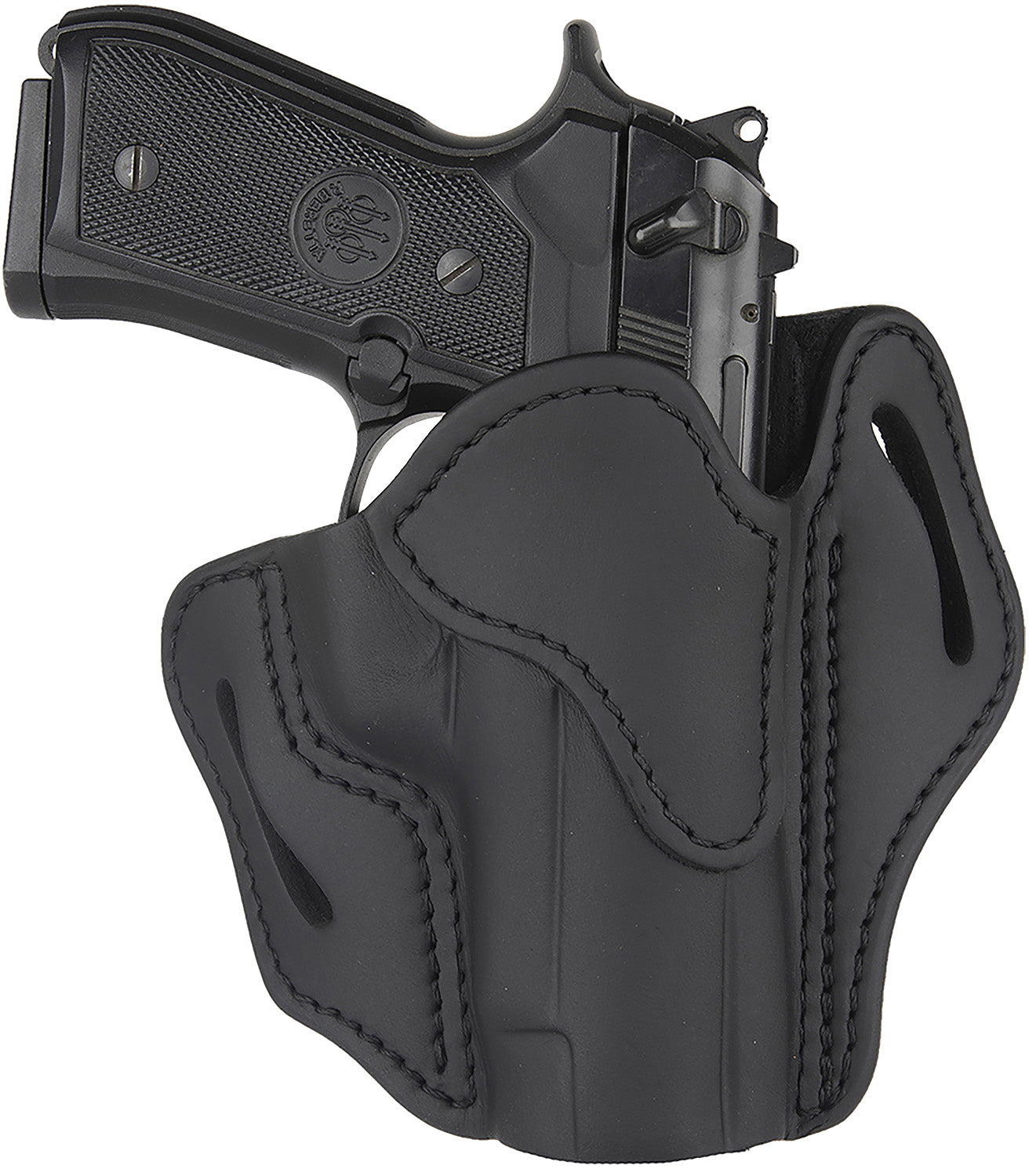 1791 Gunleather ORBH23SBLR BH2.3 Optic Ready OWB Size 2.3 Stealth Black Leather Belt Slide Compatible w/Glock 17/S&W M&P Shield Right Hand