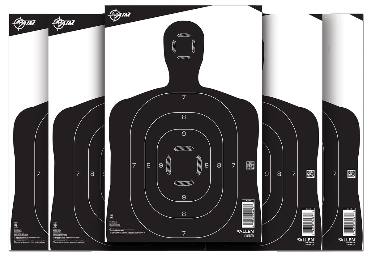 EZ-Aim 15447 Silhouette Paper Hanging 12" x 18" Black/White 25 Per Pack