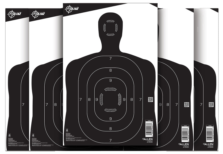 EZ-Aim 15447 Silhouette Paper Hanging 12" x 18" Black/White 25 Per Pack