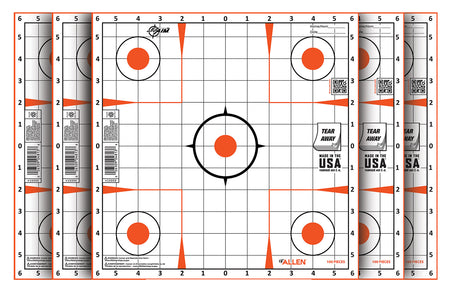 EZ-Aim 15333100 Sight-In Grid Paper Self-Adhesive 12" x 12" Orange/White 100 Per Pack