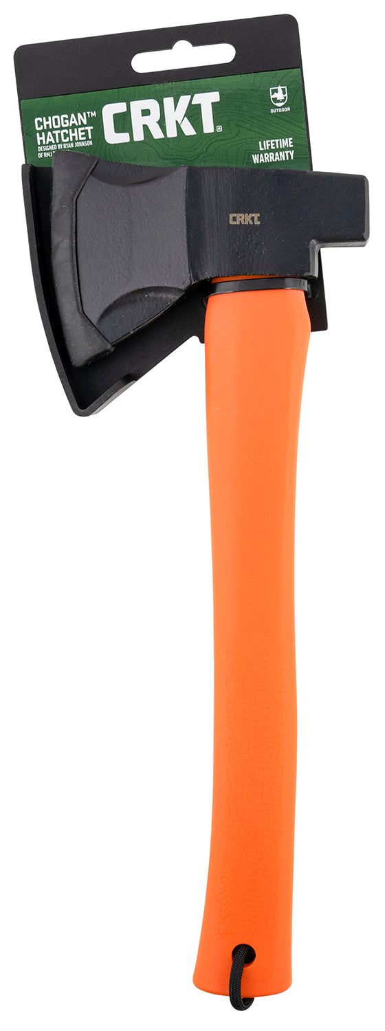 CRKT 2727 Chogan 3.16" Blade 1055 Carbon Steel Blade Orange GRN Handle 13.19" Long Axe w/Hammer