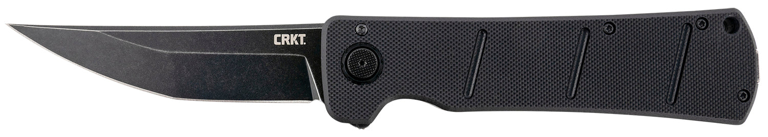 CRKT 2908 Inazuma No Ken 3.68" Folding Plain Stonewashed D2 Steel Blade/ Black G10 Handle Includes Pocket Clip