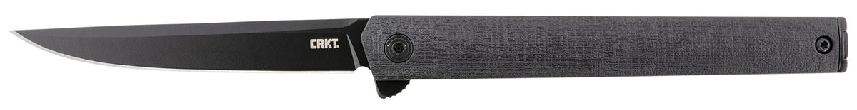 CRKT 7097K CEO Blackout 3.35" Folding Plain Black EDP AUS-8A SS Blade/Black GRN Handle Includes Pocket Clip