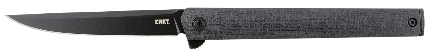 CRKT 7097K CEO Blackout 3.35" Folding Plain Black EDP AUS-8A SS Blade/Black GRN Handle Includes Pocket Clip