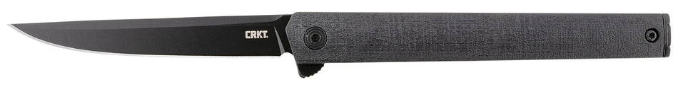 CRKT 7097K CEO Blackout 3.35" Folding Plain Black EDP AUS-8A SS Blade/Black GRN Handle Includes Pocket Clip