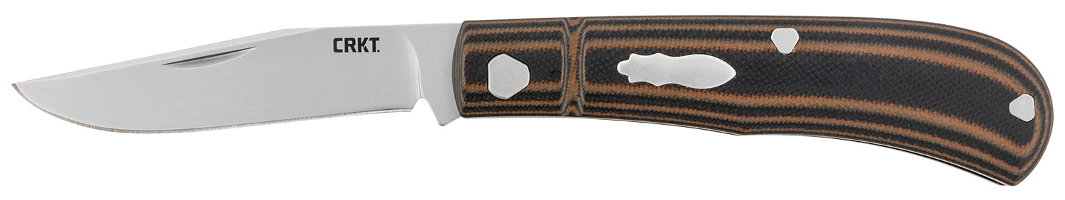 CRKT 7100 Venandi 3.14" Folding Clip Point Plain Bead Blasted 8Cr13MoV SS Blade/Black/Brown G10 Handle