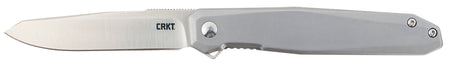 CRKT K230XXP Facet 3.37" Folding Sheepsfoot Plain Satin D2 Steel Blade/ Stainless Steel Handle Includes Pocket Clip