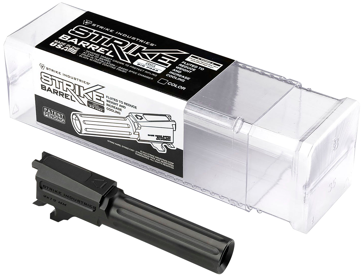 Strike Industries P365-BARREL Replacement Barrel 9mm Luger 3.10" Fluted Black Nitride for Sig P365