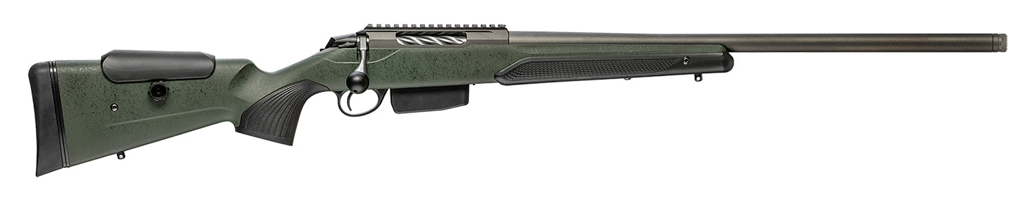 Tikka JRTXRSV312R8 T3x Super Varmint 223 Rem 5+1 23.70" Tungsten Cerakote Heavy Varmint Barrel, Tungsten Cerakote Steel Receiver, Black Webbed Green Modular w/Adj Cheek Rest Stock