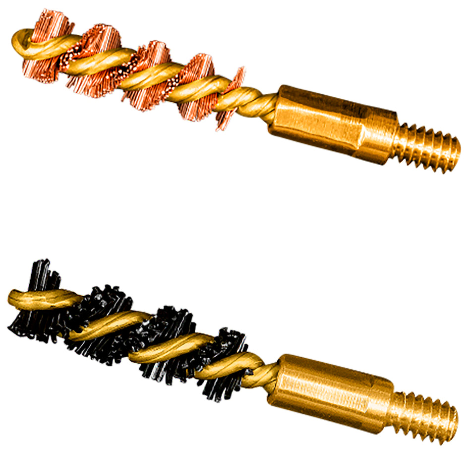 Otis FG317NB Bore Brush Set 17 HMR/177 Cal/177 WSM 5-40" Thread 1" Long Bronze/Nylon Bristles 2 Per Pkg