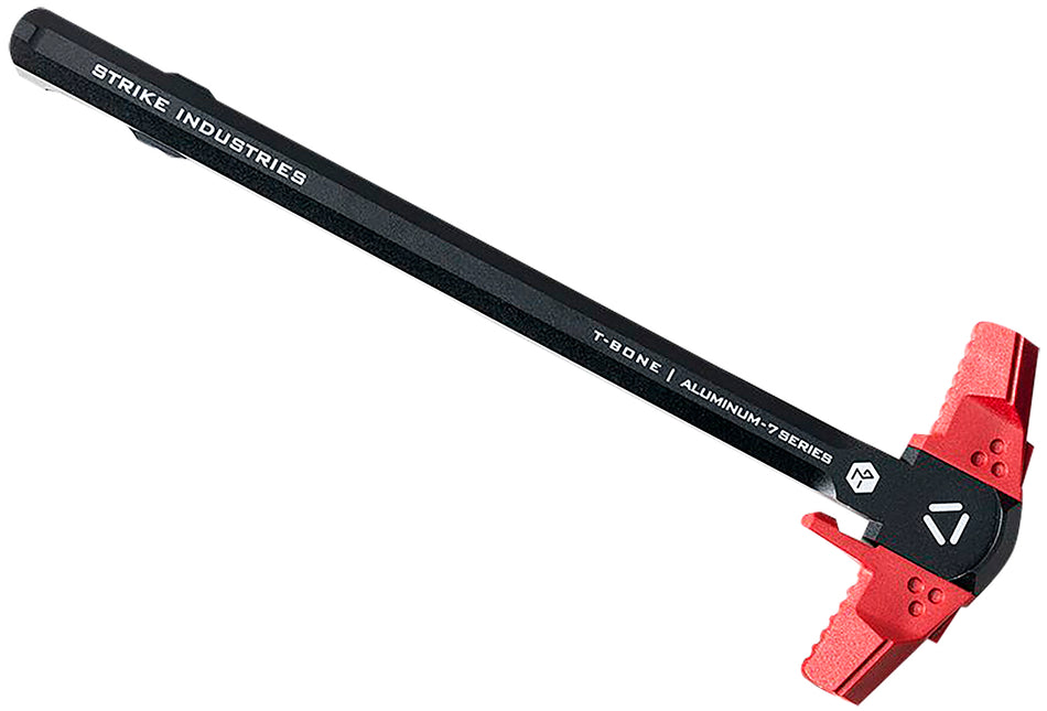Strike Industries AR-TBCH-223-BK-RED T-Bone Charging Handle .223/5.56x45mm Nato Red Polymer Handles Aluminum Shaft for AR-15