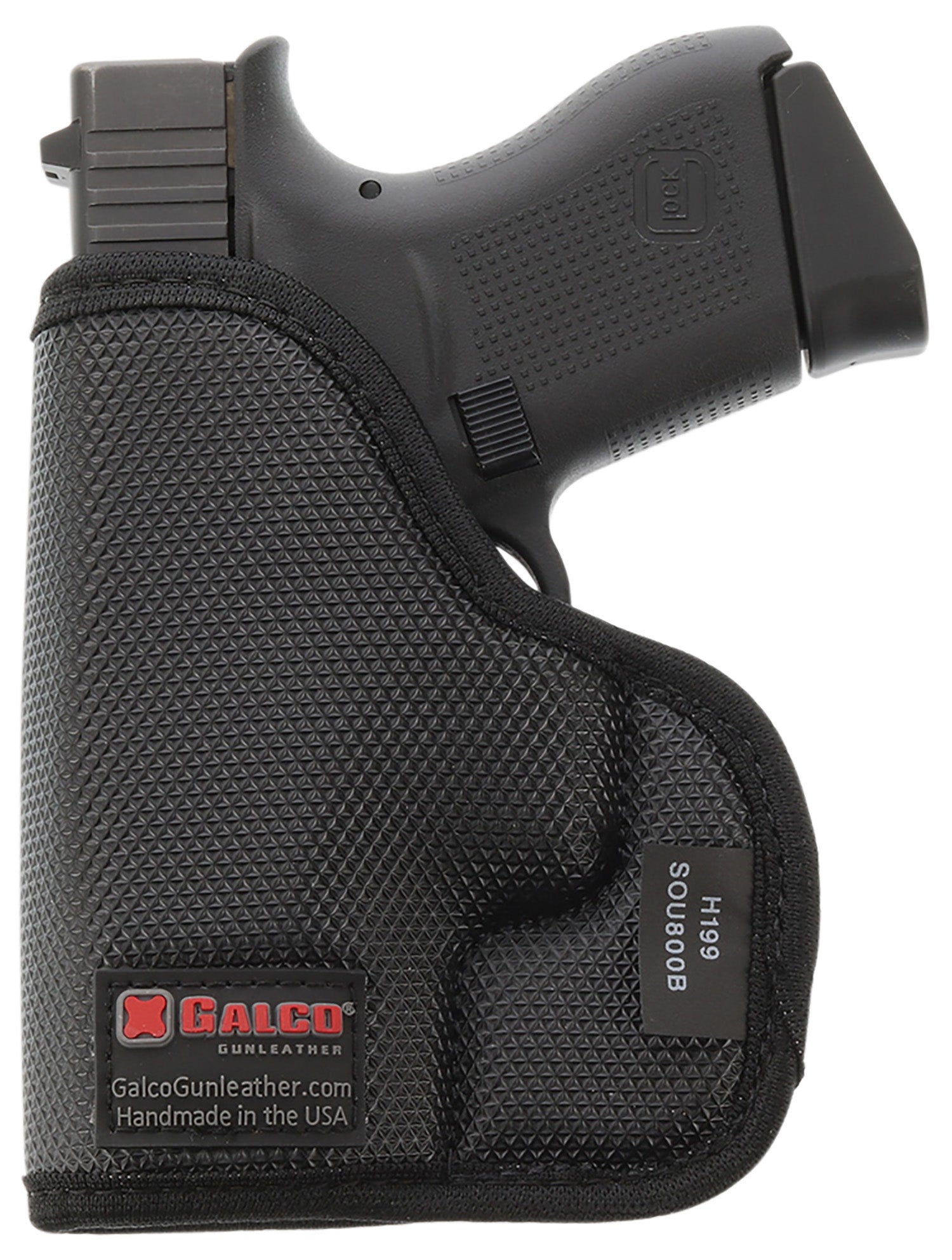 Galco SOU652B StukOn-U Black Gripper Shell Compatible w/ Glock 33/S&W M&P Shield/Taurus G2C Pocket Mount Ambidextrous