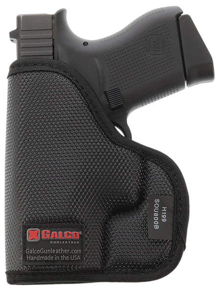 Galco SOU652B StukOn-U Black Gripper Shell Compatible w/ Glock 33/S&W M&P Shield/Taurus G2C Pocket Mount Ambidextrous