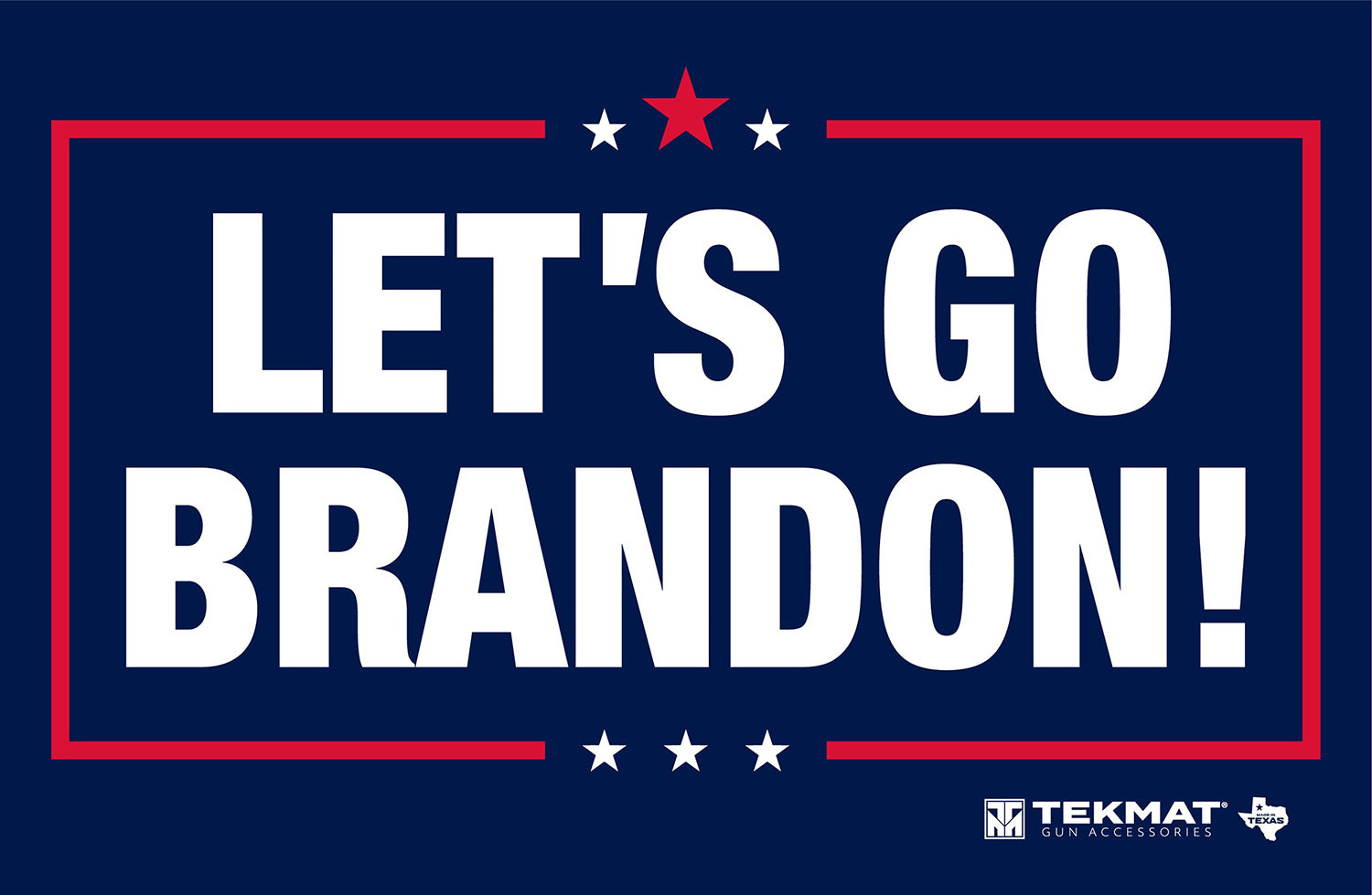 TekMat TEKR17BRANDON Cleaning Mat Red/White/Blue Rubber 11"x17" "Lets Go Brandon"