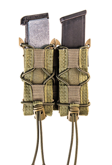 High Speed Gear 11PT02OD TACO Mag Pouch Double OD Green Nylon MOLLE Compatible w/ Pistol