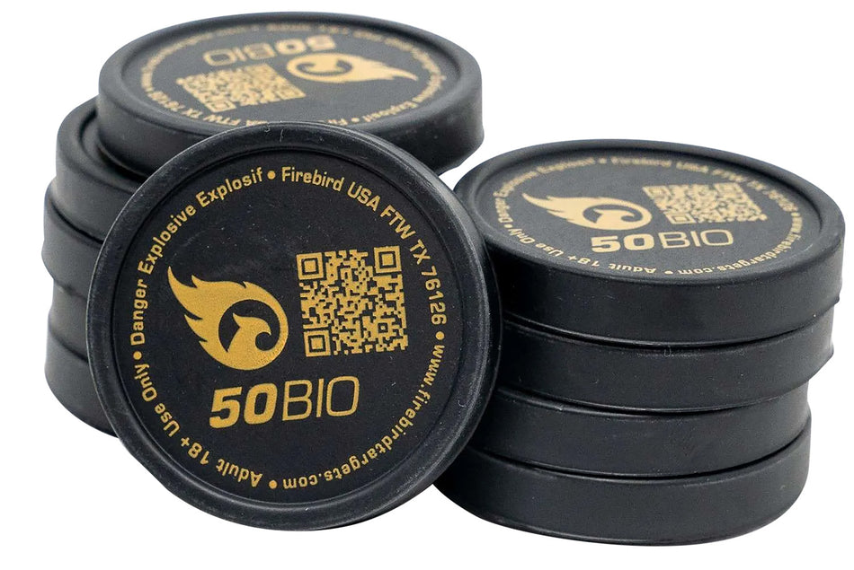 Firebird USA 50BIO 50BIO Moving Trajectory/Static White Smoke Universal Firearm 50mm 10 Pk.
