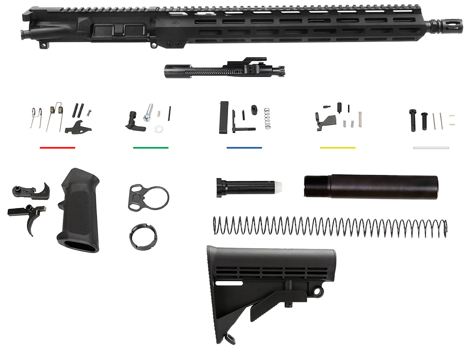 Aim Sports AR5CUB5 Complete Build Kit 5.56x45mm NATO 16" Aluminum Black Hard Coat Anodized Receiver for AR-15