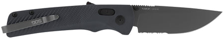 S.O.G SOG11180641 Flash AT 3.45" Folding Part Serrated TiNi Cryo D2 Steel Blade/ Urban Grey GRN Handle Includes Pocket Clip