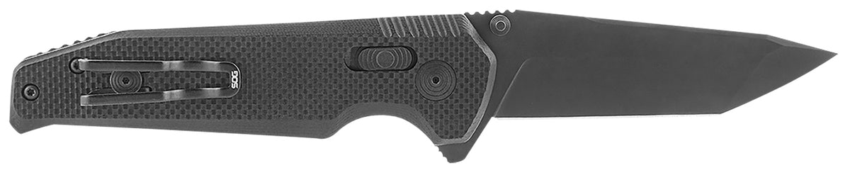 S.O.G SOG-12-57-01 Vision XR 3.36" Folding Tanto Plain Black TiNi CTS XHP Steel Blade Black G10 Handle