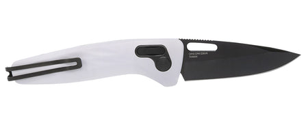 S.O.G SOG12730557 One-Zero XR 3.10" Folding Plain Black Chrome Cryo CPM S35VN Steel Blade/ White Sculpted Aluminum Handle