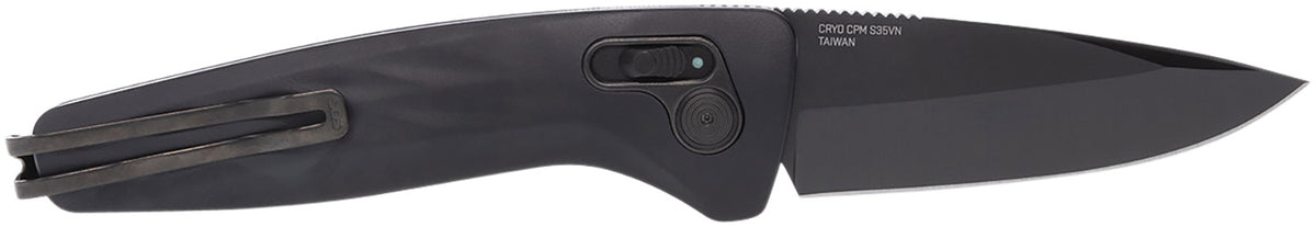 S.O.G SOG15730157 One-Zero Auto 3.10" Folding Plain Black Chrome CPM S35VN SS Blade/ Black Aluminum Handle