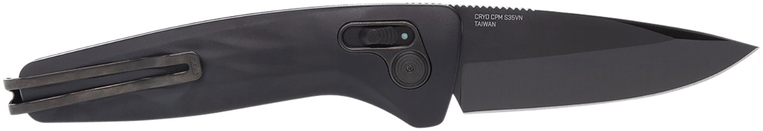 S.O.G SOG15730157 One-Zero Auto 3.10" Folding Plain Black Chrome CPM S35VN SS Blade/ Black Aluminum Handle