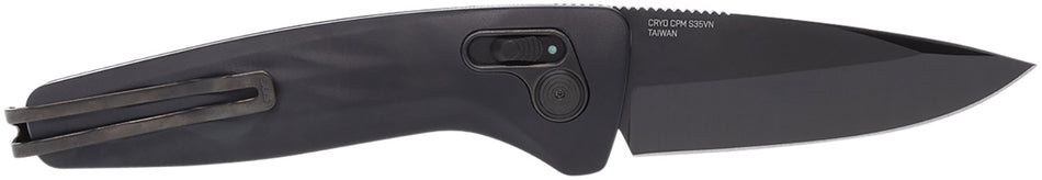 S.O.G SOG15730157 One-Zero Auto 3.10" Folding Plain Black Chrome CPM S35VN SS Blade/ Black Aluminum Handle