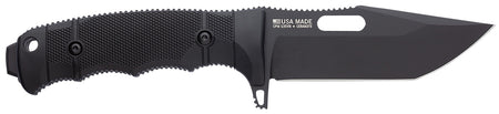 S.O.G SOG17210257 Seal FX 4.30" Fixed Tanto Plain Black Cerakote CPM S35VN SS Blade Black GRN/SS Handle Includes Sheath