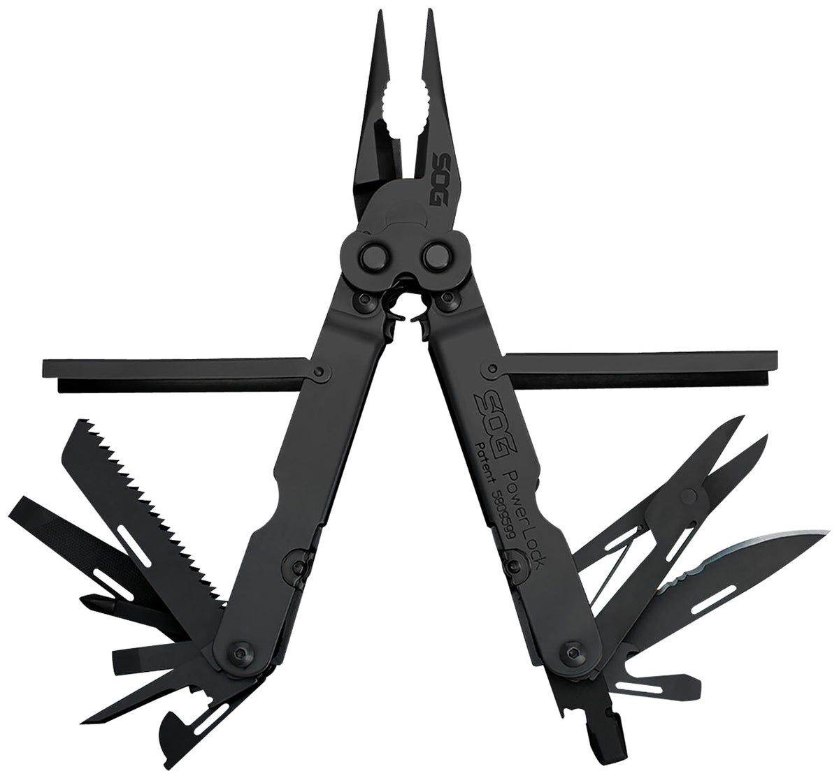 S.O.G SOG-B61N-CP Powerlock Black Oxide 420 Stainless Steel 7" Long Features 18 Tools w/Sheath