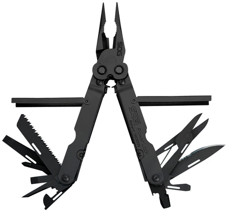 S.O.G SOG-B61N-CP Powerlock Black Oxide 420 Stainless Steel 7" Long Features 18 Tools w/Sheath