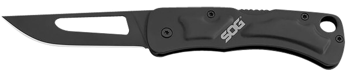 S.O.G SOG-CE1012-C Centi II 2.10" Folding Straight Back Plain Black Hardcased Stainless Steel Blade/Black Stainless Steel Handle