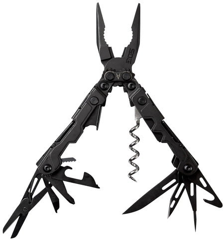 S.O.G SOGPL1002CP PowerLitre Black Hardcoat Anodized 5Cr15MoV Stainless Steel 5" Long Features 19 Tools