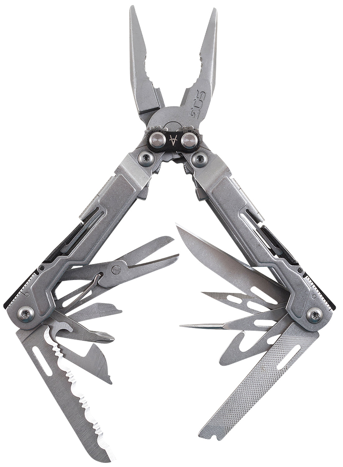 S.O.G SOG-PP1001-CP PowerPint Stonewashed Stainless Steel 5Cr15MoV Stainless Steel Long Features 18 Tools
