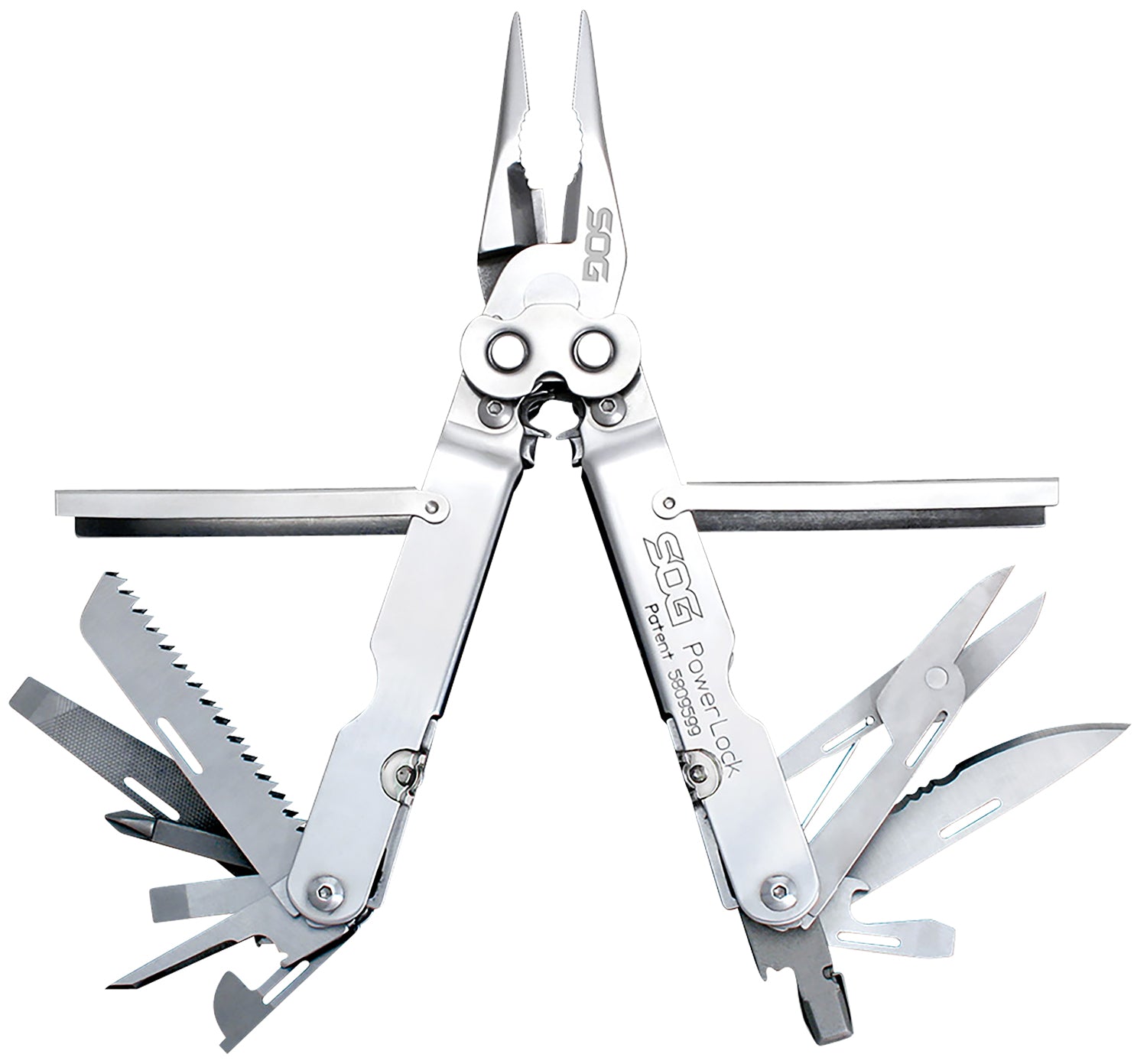 S.O.G SOG-S60N-CP PowerLock Polished 420 Stainless Steel 7" Long Includes Sheath