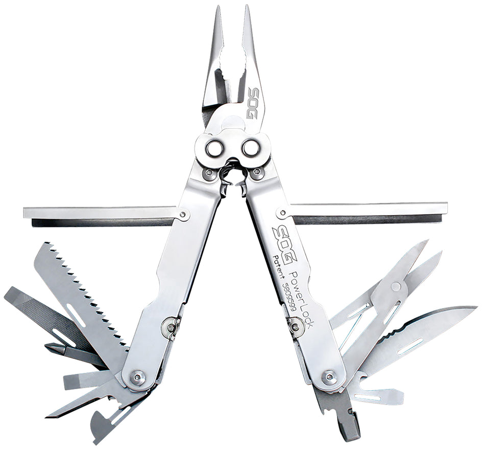 S.O.G SOG-S60N-CP PowerLock Polished 420 Stainless Steel 7" Long Includes Sheath