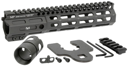 Midwest Industries MINF925 Night Fighter 9.25" M-LOK Black Hardcoat Anodized Aluminum Includes Barrel Wrench, Nut, & 5 Slot Rail