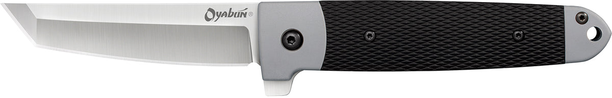 Cold Steel CS-26T Oyabun 3.50" Folding Plain 4034 Stainless Steel Blade/ Griv-Ex Black GRN w/TPR Inlay Handle