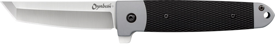 Cold Steel CS-26T Oyabun 3.50" Folding Plain 4034 Stainless Steel Blade/ Griv-Ex Black GRN w/TPR Inlay Handle