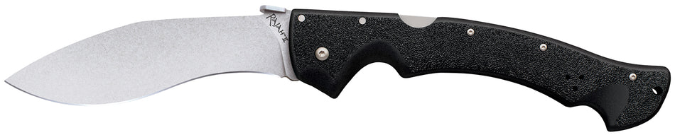 Cold Steel CS-62JL Rajah II 6" Folding Plain Stone Washed Japanese AUS-10A SS Blade/ Black Griv-Ex Handle