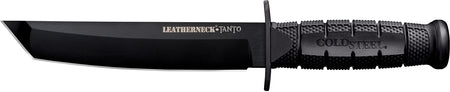 Cold Steel CS-39LSFCT Leatherneck 7" Fixed Plain Tanto Black Matte Powder Coat German D2 Steel Blade/Black Deep Checkered w/double Quillon Guard/ Griv-Ex Handle