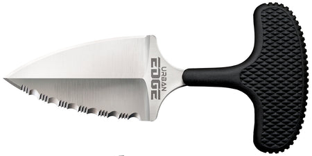 Cold Steel CS43XLS Urban Edge 2.50" Fixed Part Serrated Stone Washed Japanese AUS-8A SS Blade/Black Textured Kray-Ex Handle