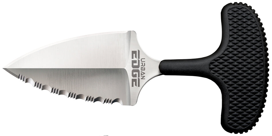 Cold Steel CS43XLS Urban Edge 2.50" Fixed Part Serrated Stone Washed Japanese AUS-8A SS Blade/Black Textured Kray-Ex Handle