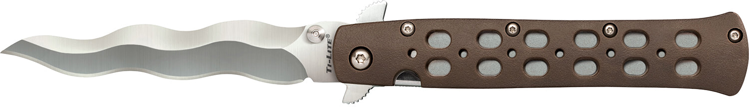 Cold Steel CS-26SK4 Ti-Lite 4" Folding Plain Kris AUS 10A Steel Blade/Flat Dark Earth Griv-Ex Handle