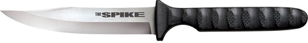 Cold Steel CS-53NBS Spike 4" Fixed Bowie Plain 4116 Stainless Steel Blade/Black Scalloped Griv-Ex Handle Includes Sheath