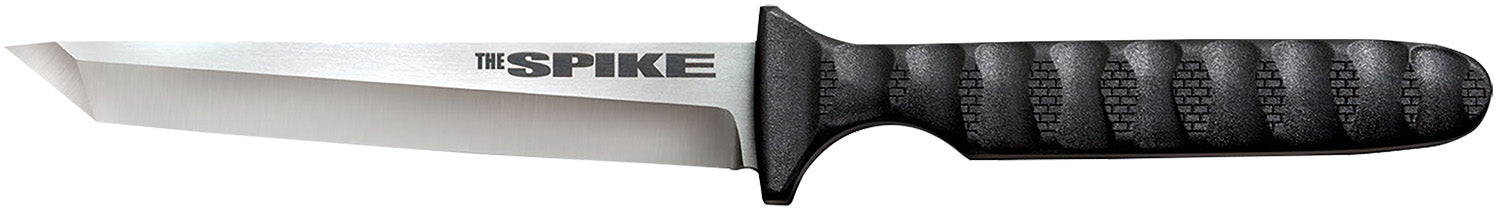 Cold Steel CS-53NCT Spike 4" Fixed Tanto Plain Cryo 4116 SS Blade/Black Scalloped Griv-Ex Handle Includes Bead Chain Lanyard/Sheath
