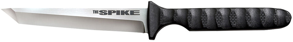 Cold Steel CS-53NCT Spike 4" Fixed Tanto Plain Cryo 4116 SS Blade/Black Scalloped Griv-Ex Handle Includes Bead Chain Lanyard/Sheath